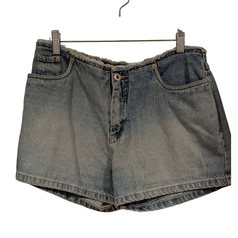 R21 Jeans Denim Shorts‎ 9 Light Wash High Waisted Raw Hem Y2K Vintage Cut Offs